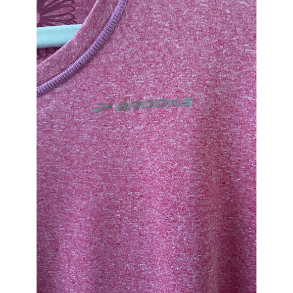 Brooks Running Athleisure Womens Pink Raspberry Short Sleeve Shirt (no size) M/L - Picture 2 of 2